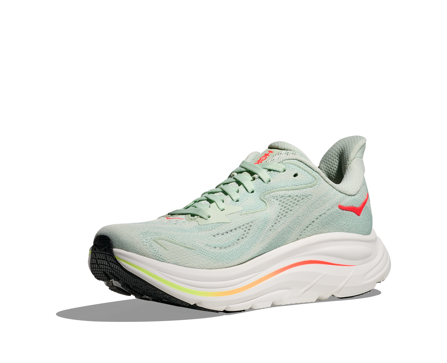 Hoka W Clifton 10 Sea Glass / Neon Flame