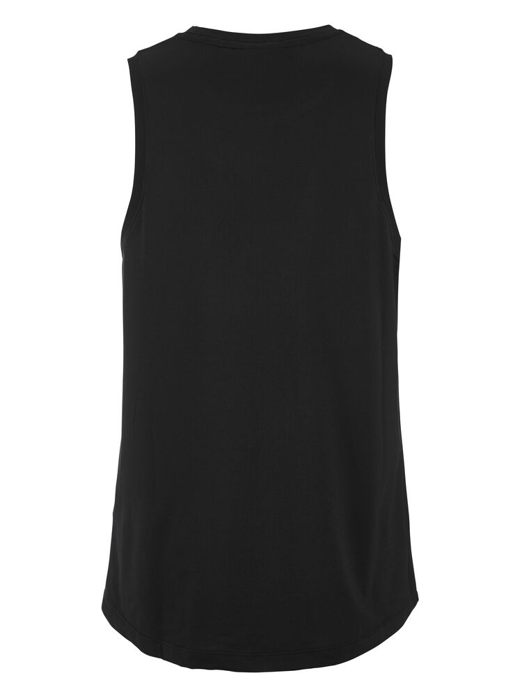 Craft Collective Singlet W. Svart träningslinne med racerback till dam. Rundad nedtill. Vit Craft etikett nedtill fram.