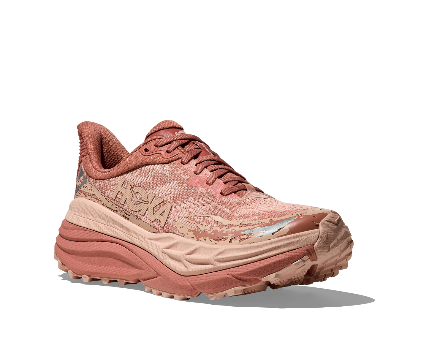  dammodell. Hybridsko för alla underlag. En av Hokas stabilaste skor med pronationsstöd. En väldämpad sko som avlastar rygg och knä. Färgen här är rosa och beige. 