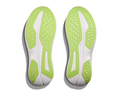 Hoka M Mach 6 ECC - En snabb löparsko med skön dämpning. Blå/Vitt med gröna detaljer. 
