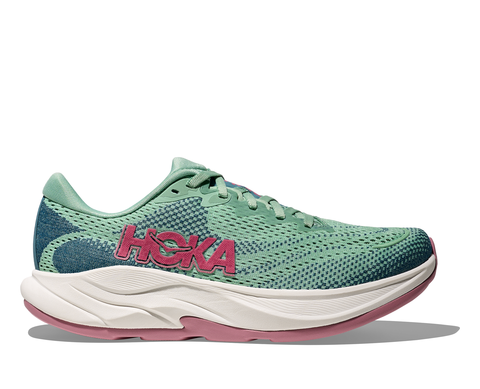 Hoka W Rincon 4 - En fjäderlätt sko med fantastisk dämpning men det slutar inte där. Denna sko är även otroligt responsiv. Grön