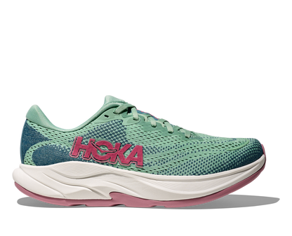 Hoka W Rincon 4 - En fjäderlätt sko med fantastisk dämpning men det slutar inte där. Denna sko är även otroligt responsiv. Grön