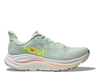Hoka W Clifton 10 Sea Glass / Neon Flame