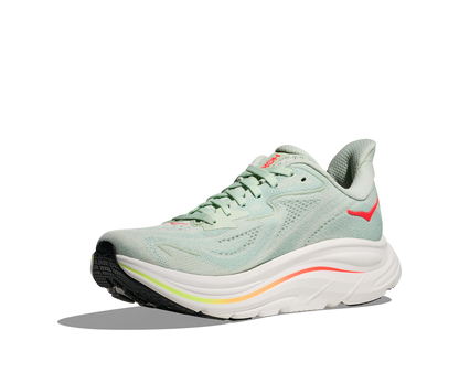 Hoka W Clifton 10 Sea Glass / Neon Flame