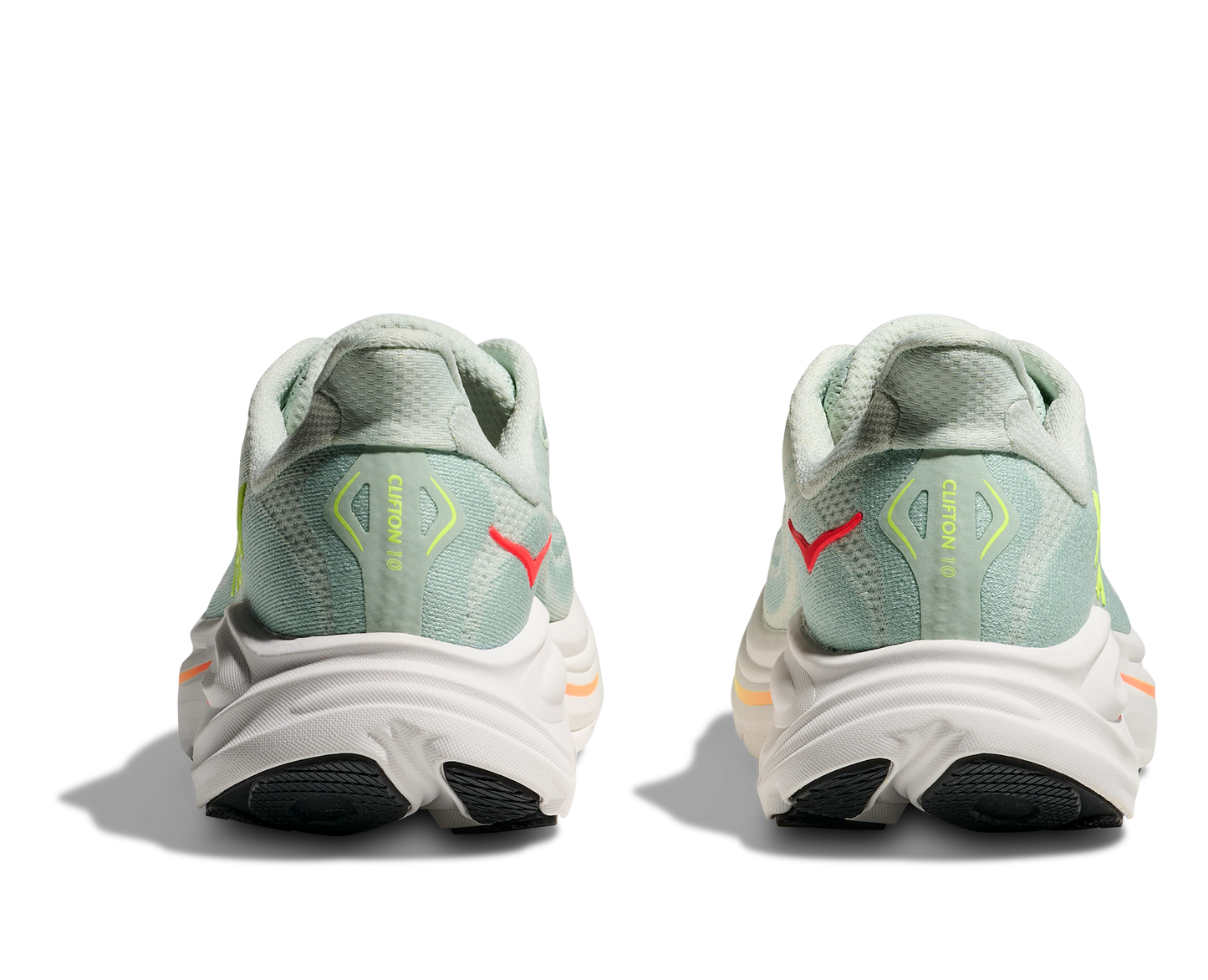 Hoka W Clifton 10 Sea Glass / Neon Flame