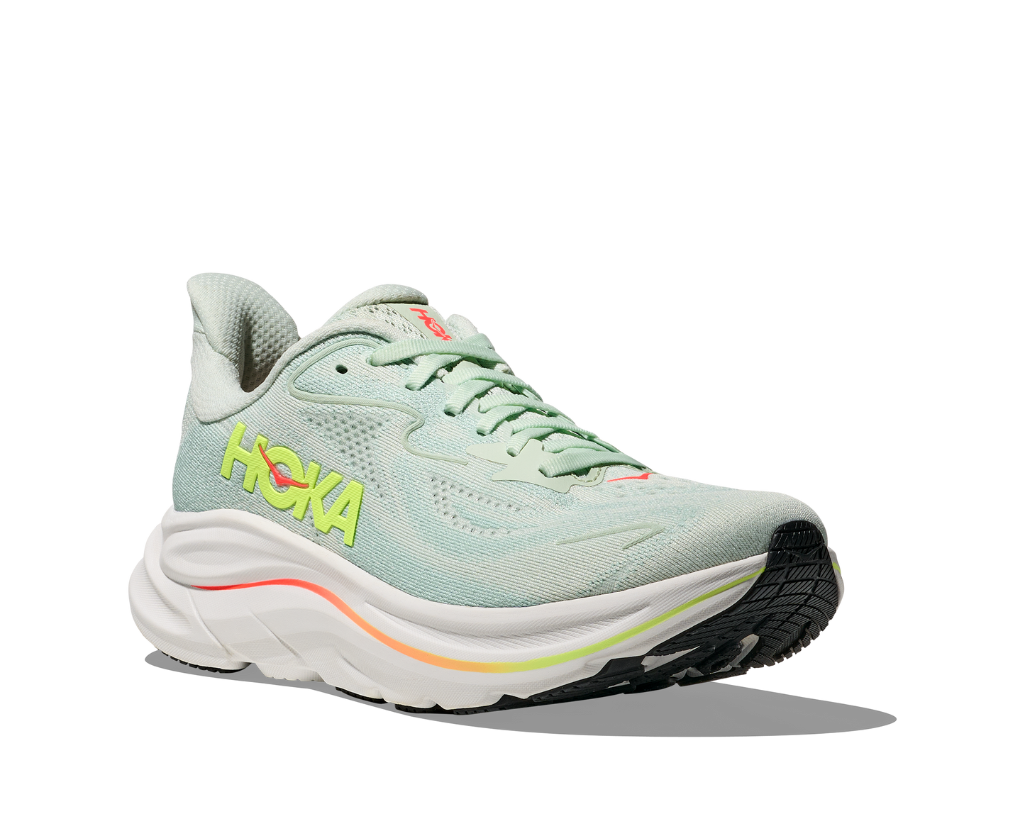 Hoka W Clifton 10 Sea Glass / Neon Flame