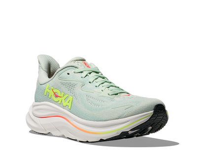 Hoka W Clifton 10 Sea Glass / Neon Flame