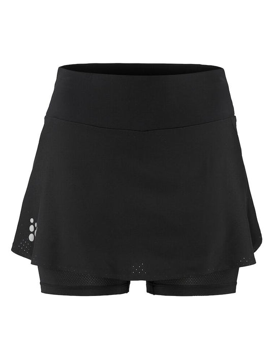 Craft PRO Hypervent Skirt 2 W. Ventilerande 2-in-1 löparkjol för dam. Justerbar midja med dragsko. Perforeringar i hela kjolen för överlägsen ventilation. Korta