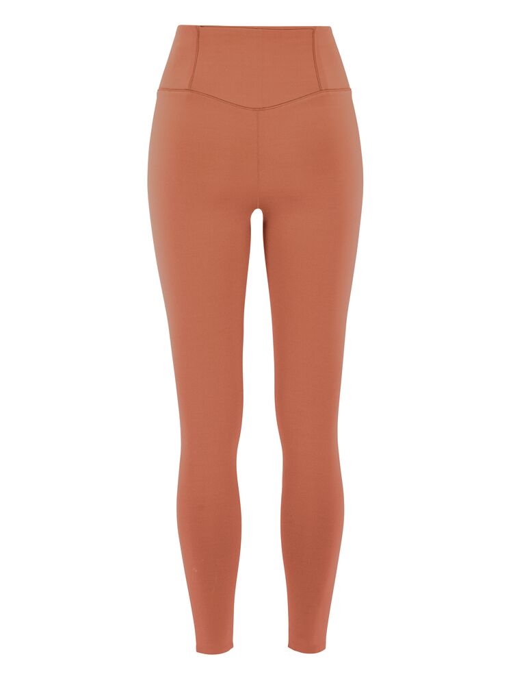 Craft Collective 7/8 Tights W. Träningstights till dam i röd/brun nyans. För träning och vardagsliv. 7/8-dels benlängd samt hög midja. Craft etikett på höften.