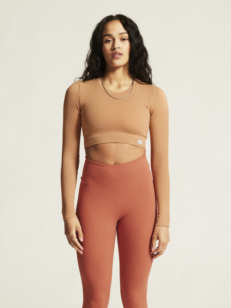 Craft Collective Rib Cropped LS Top W.  Långärmad topp med kort