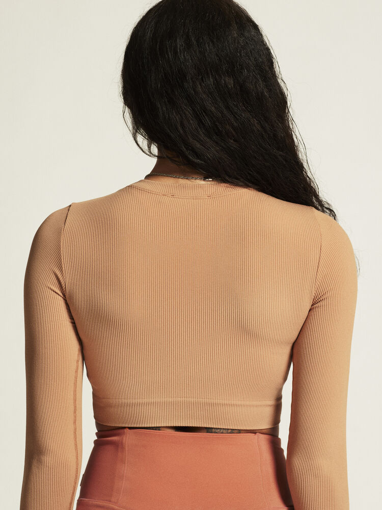 Craft Collective Rib Cropped LS Top W.  Långärmad topp med kort