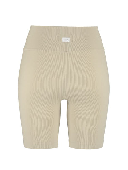 Craft Collective Rib Short Tights W. Beigea korta tights till dam för träning och vardag. Ribbad ytstruktur. Sömnlös design. Vit Craft etikett i ryggen. 