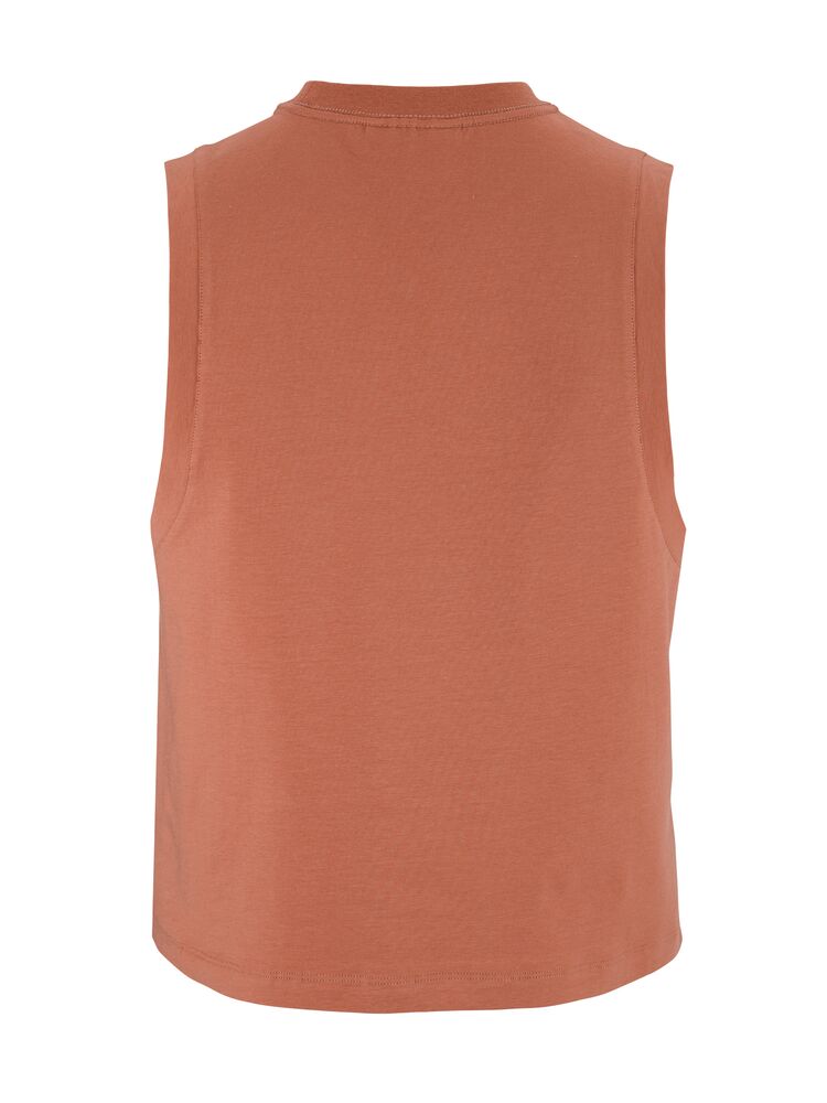 Craft Collective Relaxed SL Tee W. Avslappnad ärmlös t-shirt till dam för träning och vardag. Röd/brun nyans. Vit Craft etikett nedtill på vänster framsida. 