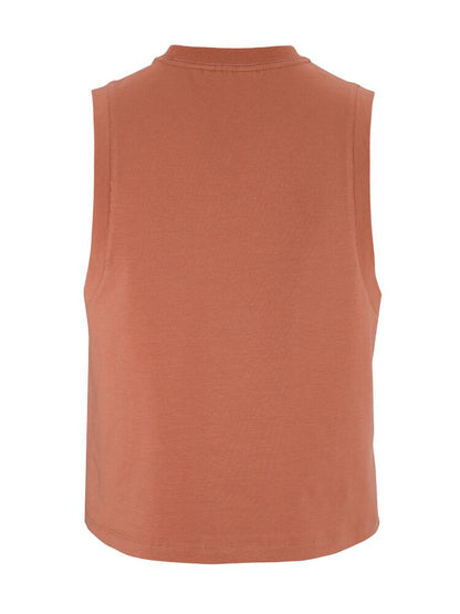 Craft Collective Relaxed SL Tee W. Avslappnad ärmlös t-shirt till dam för träning och vardag. Röd/brun nyans. Vit Craft etikett nedtill på vänster framsida. 