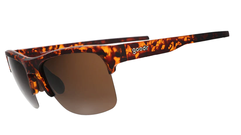 goodr Country Club Crasher. Brun sköldpaddsmönstrad design