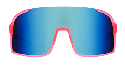 goodr Ready The Confetti Cannon. Rosa shield-solglasögon med spegelreflekterande linser.