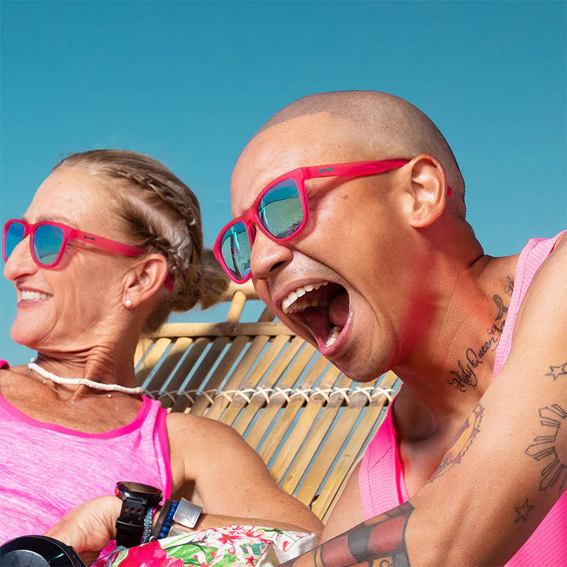 goodr Flamingos on a booze cruise
