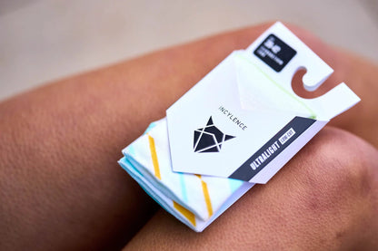 Incylence Ultralight Angles Short Mint Yellow. Ultratunn strumpa för träning och bäst till löpning. Vit med gul