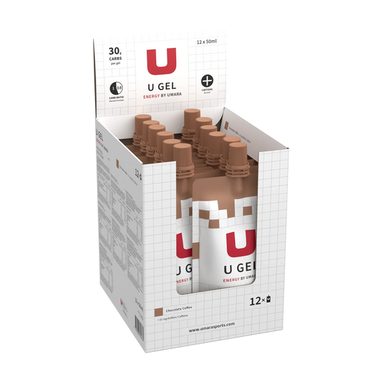 Umara U Gel Skruvkork Choklad / Kaffe + Koffein 12x30g carb