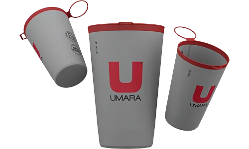 Umara U Soft Cup. Mjuk kopp från Umara som man enkelt kan trycka ihop för att minimera plats och vikt.